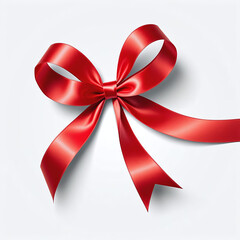 Red wrapping ribbon simple icon white background
