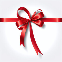 Red wrapping ribbon simple icon white background
