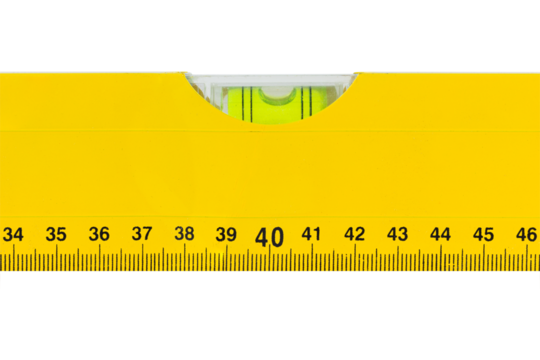 Vector spirit level, water construction level with ruler isolated from background
