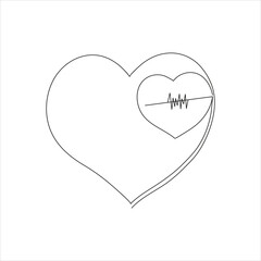 Continuous one line love drawing art design