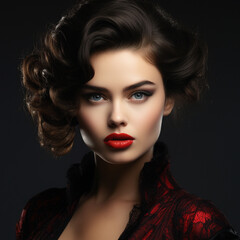 Fototapeta premium Glamour beautiful woman fashion style, ai technology