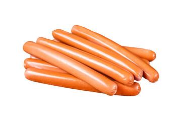 Raw frankfurter sausages  Transparent background. Isolated.