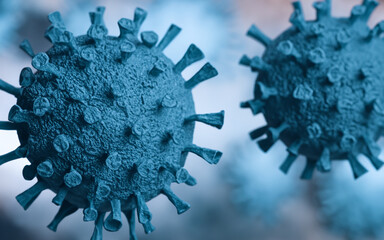 Covid-19 virus icon, Sars Cov 2 Bacteria, coronavirus pandemic and epidemic
