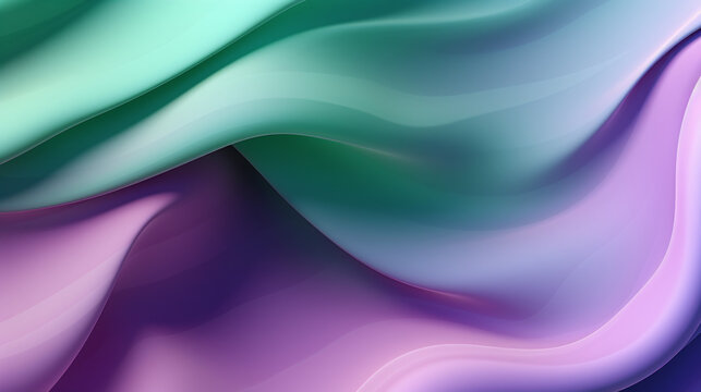 Abstract purple green pink soft fabric wavy folds
