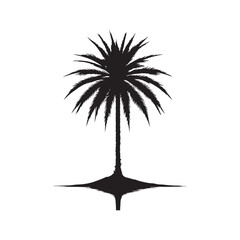 Palm Tree Silhouette: Refined Vector Illustrations Highlighting the Grace of Tropical Palms - Palm Tree Black Vector
