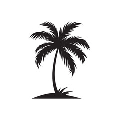 Fototapeta na wymiar Palm Tree Silhouette: Coastal Inspiration with Silhouetted Palm Trees Against a Vivid Sky - Palm Tree Black Vector 