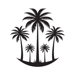 Palm Tree Silhouette: Vector Illustrations Showcasing the Allure of Palm Trees in a Minimalist Fashion - Palm Tree Black Vector
