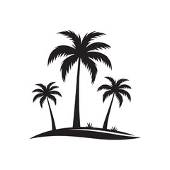 Palm Tree Silhouette: Detailed and Artistic Renderings of Palms in Stylish Black Vector - Palm Tree Black Vector
