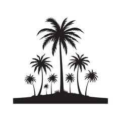 Palm Tree Silhouette: Chic and Contemporary Palm Graphics for Your Creative Designs - Palm Tree Black Vector
