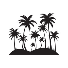 Palm Tree Silhouette: Minimalist Tropical Vibes with Clean and Modern Palm Graphics - Palm Tree Black Vector
