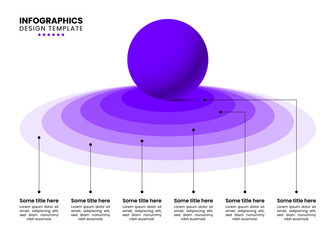Infographic template. Abstract purple sphere with 6 rings