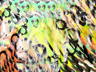 Background made of an abstract painting with watercolor paints with water stains, waves and lines...