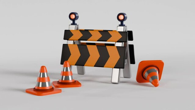 3d animation of Under construction web site design.