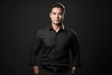 Fototapeta premium A man in a black shirt and black pants