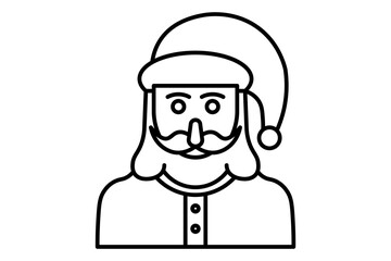 santa claus icon. icon related to Christmas and the end of the year. line icon style. simple vector design editable
