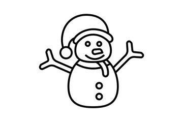 snowman icon. icon related to Christmas and the end of the year. line icon style. simple vector design editable