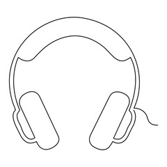 Continuous headphones design in single line art drawing outline vector illustration