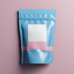 Pastel Tea and Coffee packaging design with zip pouch bag mockup. Realistic, 3d