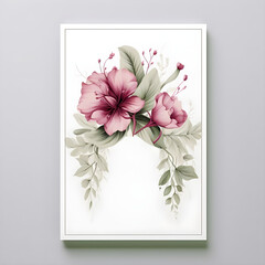 floral frame wedding invitation card template