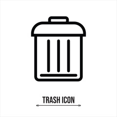 Garbage icon ,trash icon vector logo template in black and white color.