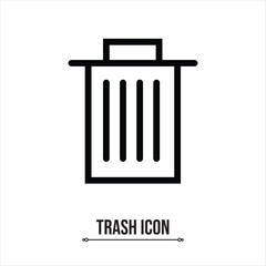 Garbage icon ,trash icon vector logo template in black and white color.
