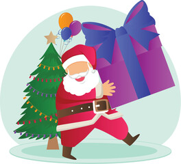 Santa claus gift Vector Illustration that can be easily modified or edit

