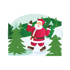 Santa skating Vector Illustration that can be easily modified or edit

