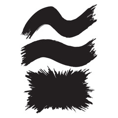 Set of grunge brush stroke hand drawn illustration border vector