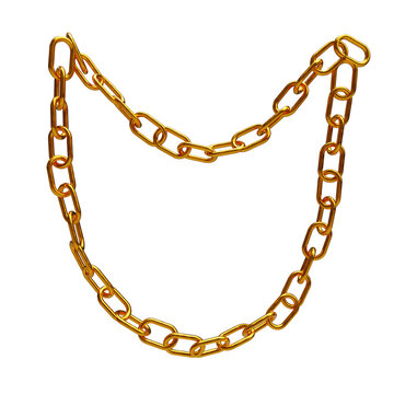 gold chain link jewellery necklace, luxury accessory, shiny, on transparent background