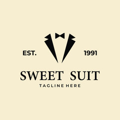 Modern elegant sweet suit logo vector Icon template design Illustration
