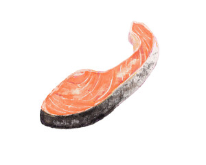 A portion of raw sliced salmon fish