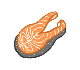 A sliced raw salmon fish fillet