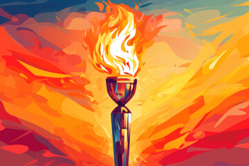 Olympic torch - obrazy, fototapety, plakaty