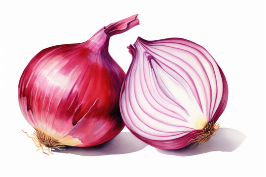 red onion illustration isolated on white