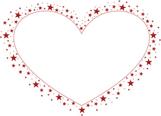 Red Love with Red Sparkling glitter Stars Vector clipart icon #3