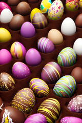 Fototapeta na wymiar chocolate easter eggs