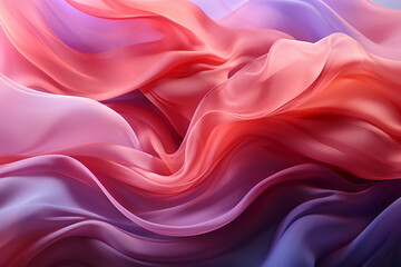 Obraz premium colorful abstract smoke in purple color, displaying swirls, in the style of light red and light pink, rendered in cinema4d, flickr, wavy resin sheets, graceful lines, flowing fabrics, john pitre, 4k