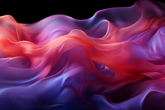 colorful abstract smoke in purple color, displaying swirls, in the style of light red and light pink, rendered in cinema4d, flickr, wavy resin sheets, graceful lines, flowing fabrics, john pitre, 4k