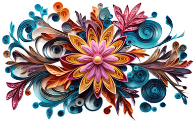 Quilled Art Handcrafted On Isolated Background