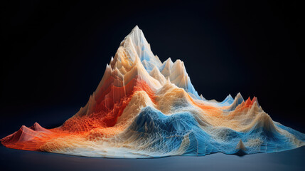 Abstract geometric mountain range in vivid colors, ideal for modern background design. - obrazy, fototapety, plakaty