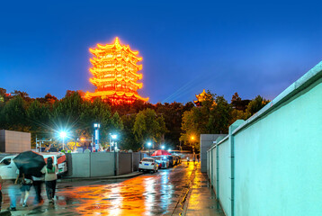 Night view of Yellow Crane Tower