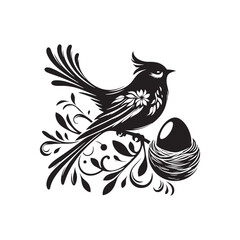 bird silhouette: Vibrant Hummingbirds, Nectar-Seeking Flyers, and Colorful Avian Splendor in Lively Silhouettes - Minimallest bird black vector
