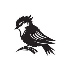 bird silhouette: Avian Patterns, Ornamental Flyers, and Decorative Bird Silhouettes for Artistic Designs - Minimallest bird black vector
