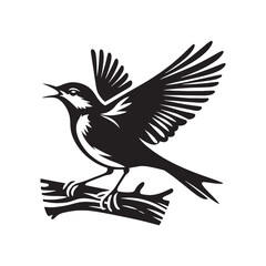 Fototapeta premium bird silhouette: Artistic Avian Brushstrokes, Painterly Flyers, and Creative Bird Silhouette Designs - Minimallest bird black vector 