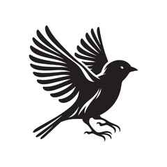 bird silhouette: Hummingbird Elegance, Fluttering Butterflies, and Tiny Birds in Exquisite Silhouette Forms - Minimallest bird black vector
