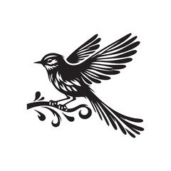 bird silhouette: Raptors in Flight, Hunting Falcons, and Powerful Predatory Birds in Dynamic Silhouettes - Minimallest bird black vector
