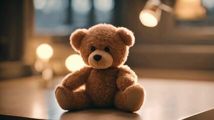 animated teddy bear on the floor