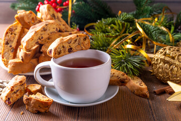 Homemade almond and dried fruit Cantuccini