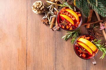 Traditional Christmas mulled wine cocktail