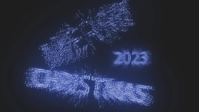 Glowing Blue Christmas burst animation with light particles